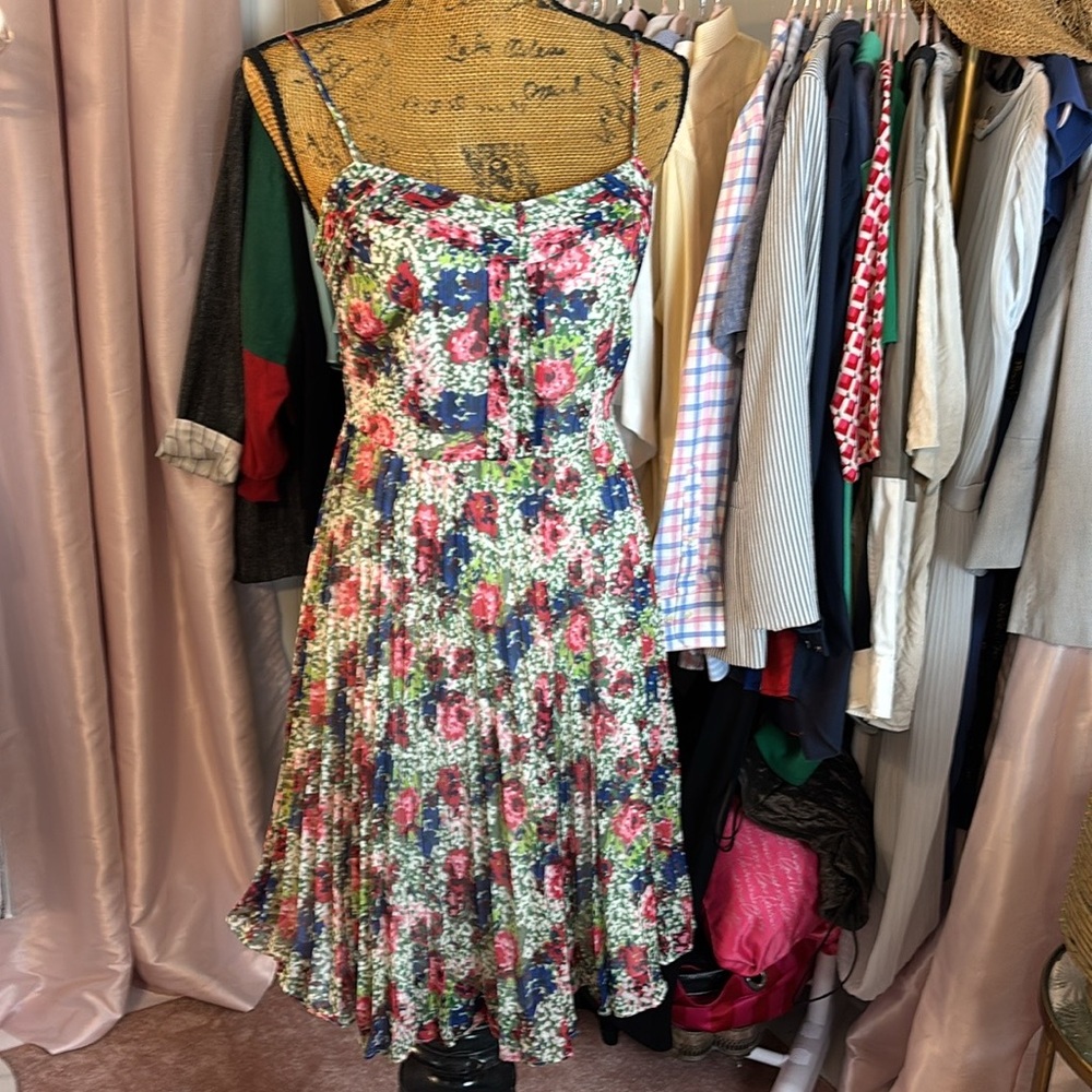 Cremieux Floral Pleated Dress Sz 2